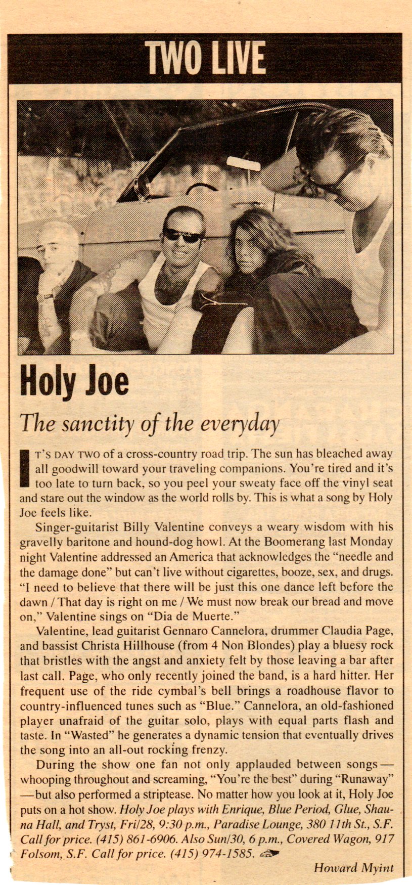 Holy Joe (1996-1997) – CHILLHOUSE MUSIC